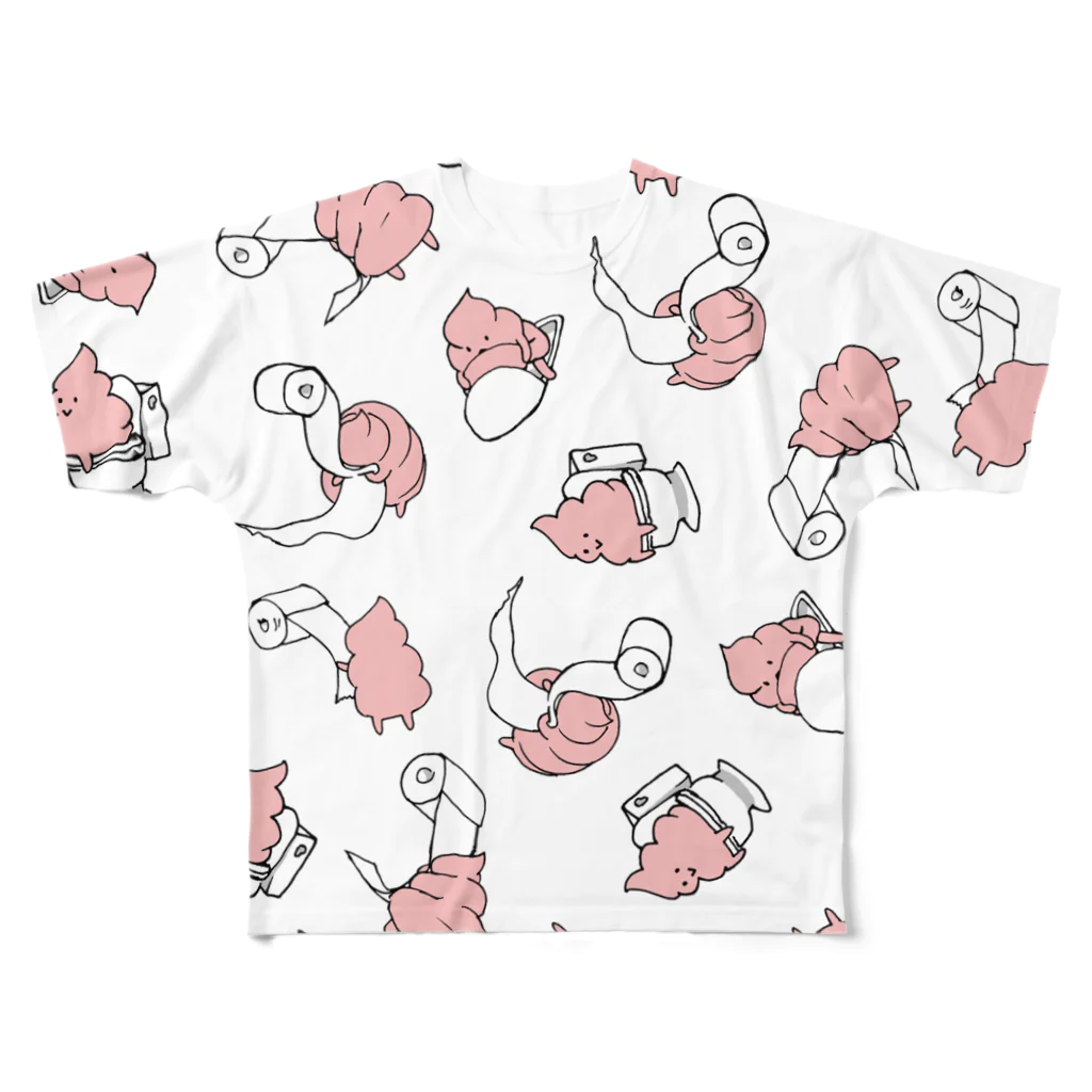 segasworksのUNCHIKUN(トイレでの)散らし All-Over Print T-Shirt