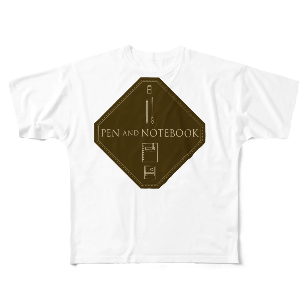 datemarknoteのPEN and NOTE フルグラフィックTシャツ