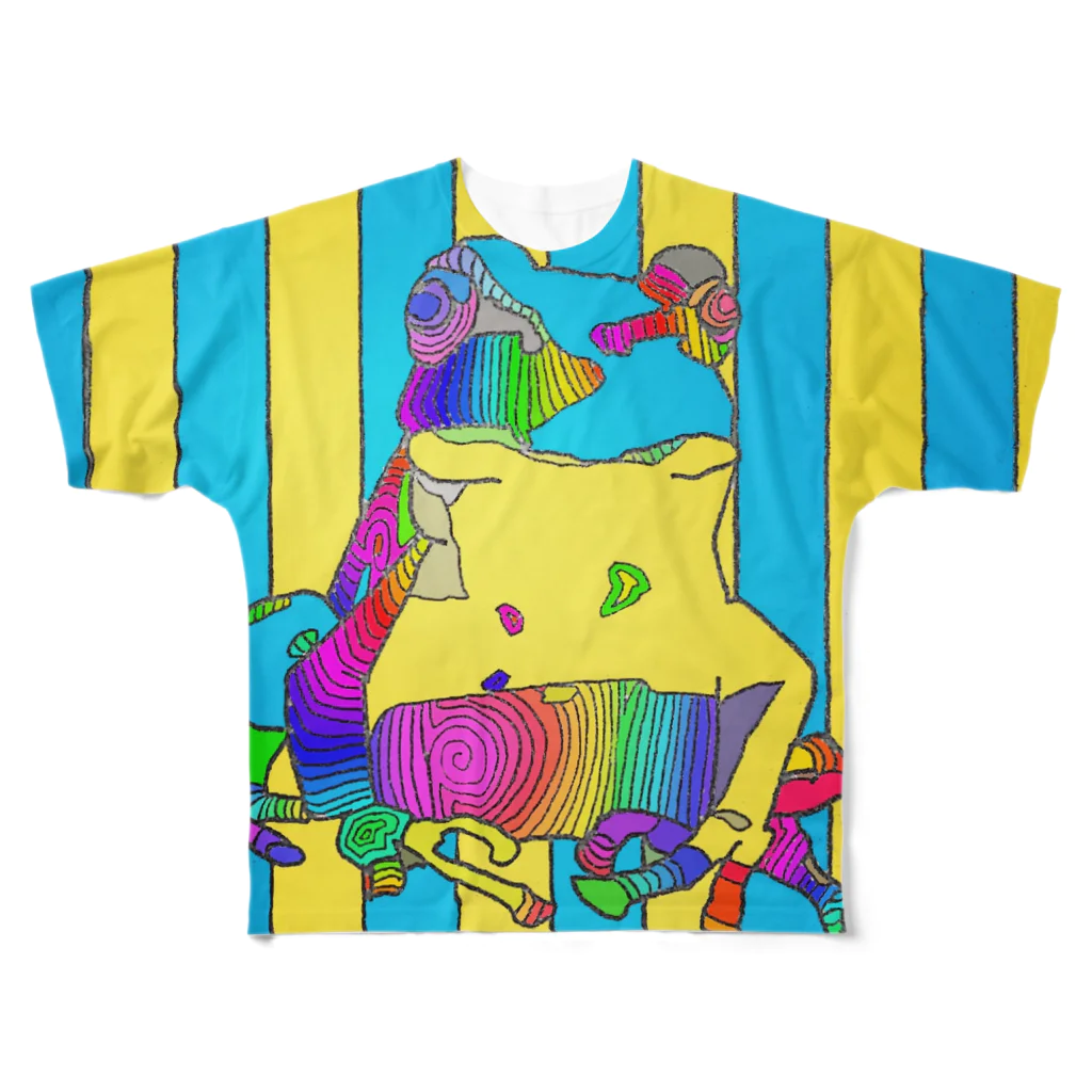 PARODUCTの楽園のカエル All-Over Print T-Shirt