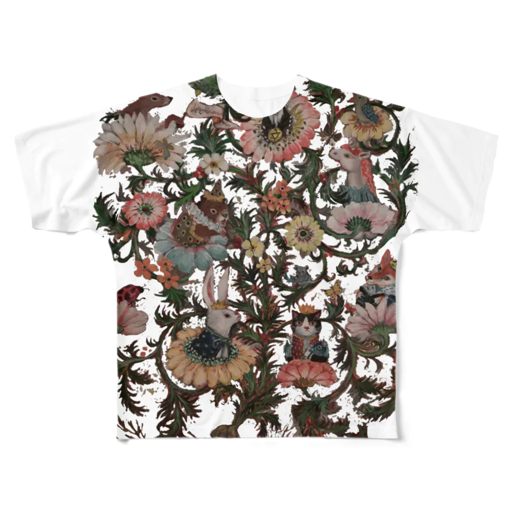 ヤマネコ。の部屋のfloral alchemy All-Over Print T-Shirt