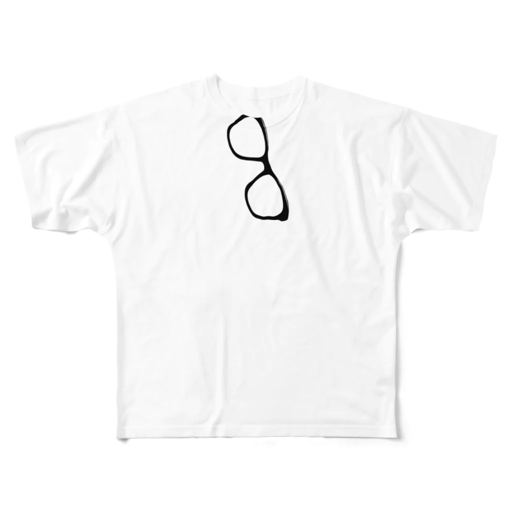 メガネ@バーガーけんきゅういんのMegane All-Over Print T-Shirt