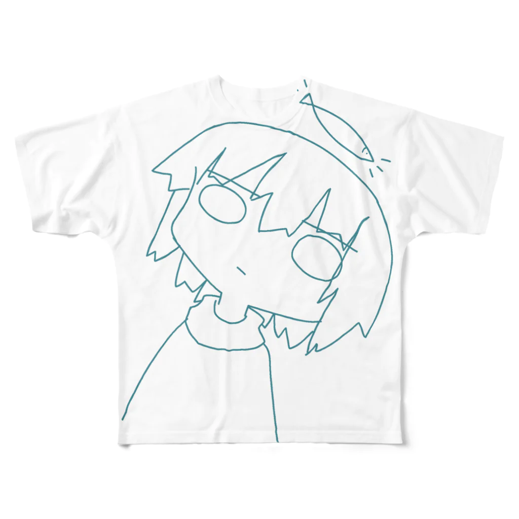 カメリアのおさかな大活躍 フルグラフィックTシャツ