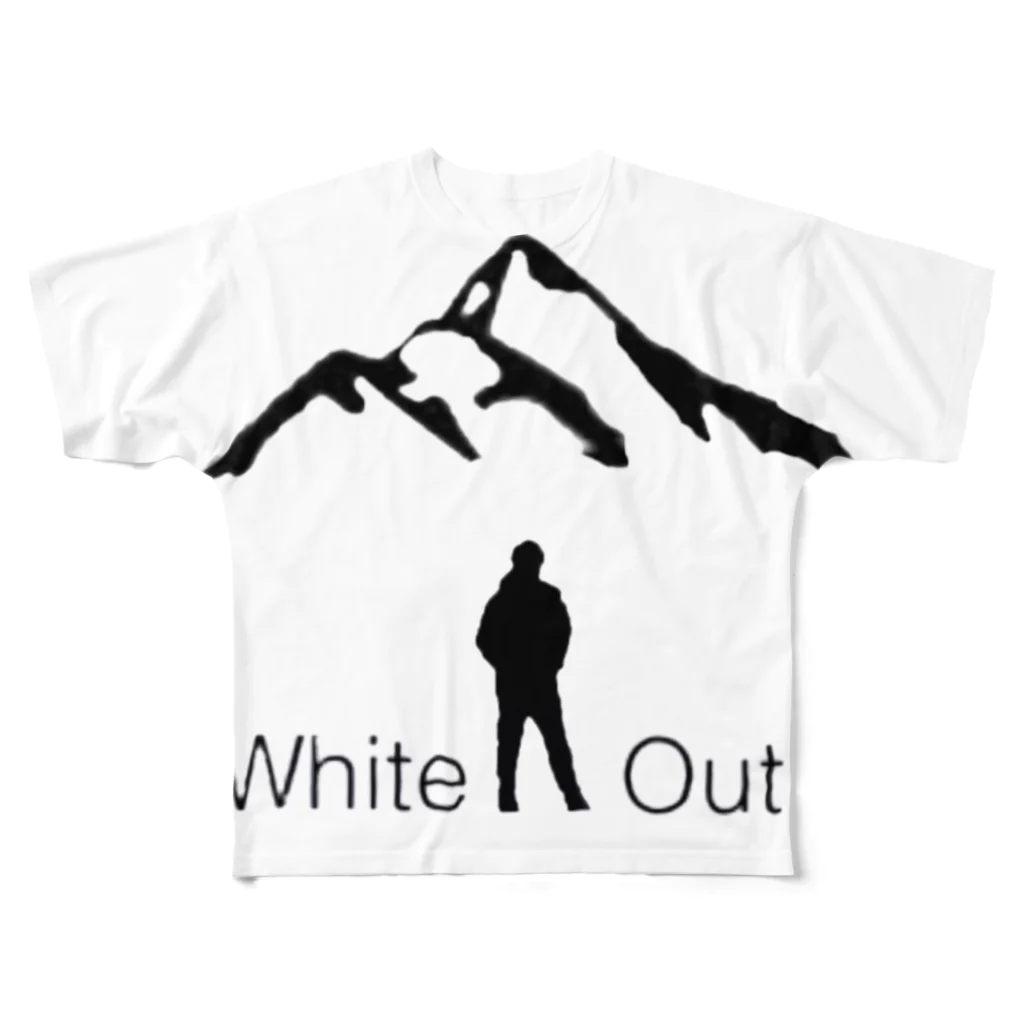 yasuiyoのホワイトアウト フルグラフィックTシャツ