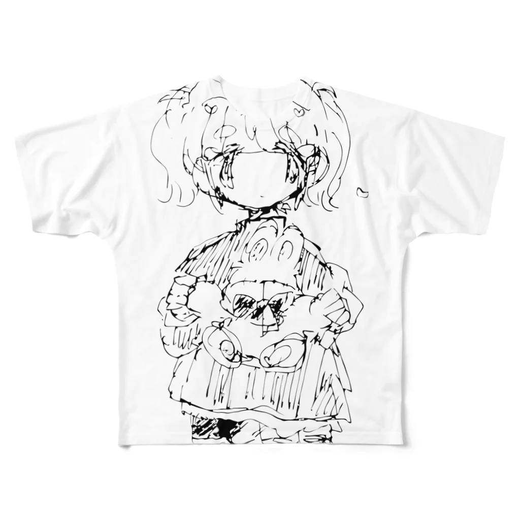 おすし食べたい。のgirl フルグラフィックTシャツ