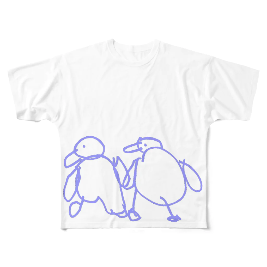 temarinaのおさんぽペンギン フルグラフィックTシャツ