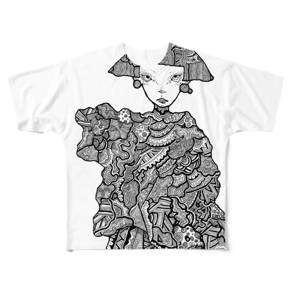 whitefrom036hのfaire la tete フルグラフィックTシャツ