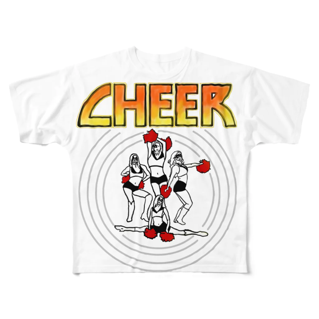 ChellChellCheerのKISS CHEER キッスチア All-Over Print T-Shirt