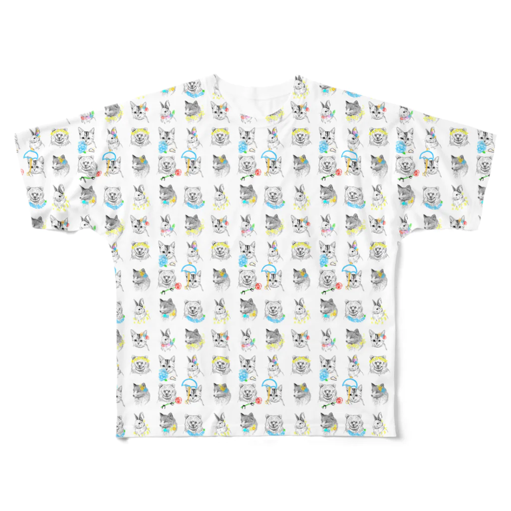 R503の動物集合 All-Over Print T-Shirt