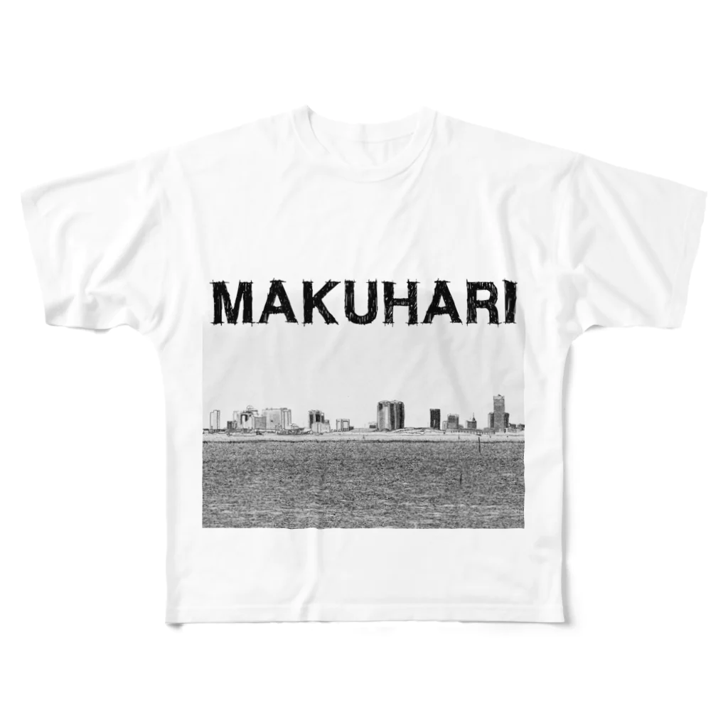 超高層ビル・都市開発研究所shopの The City 幕張摩天楼 フルグラフィックTシャツ