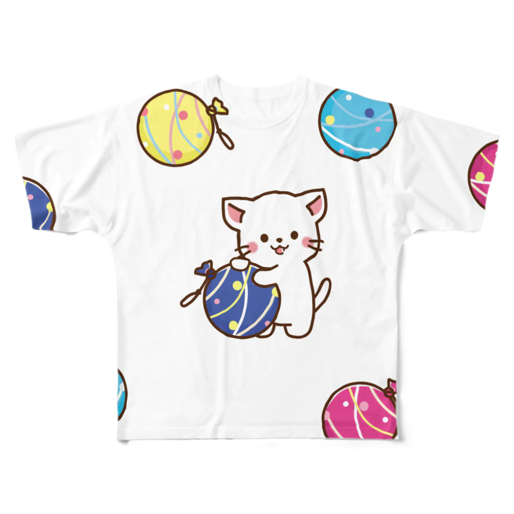 Haruna shopのしろねこ♡夏祭り ver  フルグラフィックTシャツ