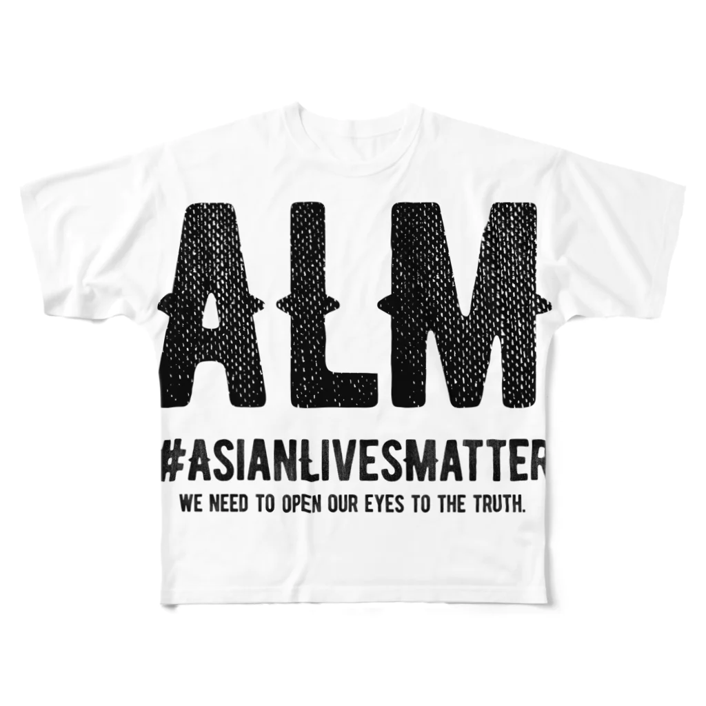 SANKAKU DESIGN STOREのAsian Lives Matter。 黒 フルグラフィックTシャツ