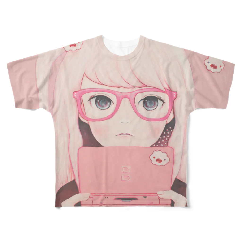 KAORU HASEGAWA WEBSTORE SUZURIのGamegirl Girl All-Over Print T-Shirt