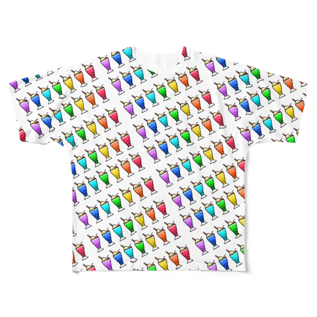 米どころのメロンクリームソーダなアロハ風シャツ All-Over Print T-Shirt