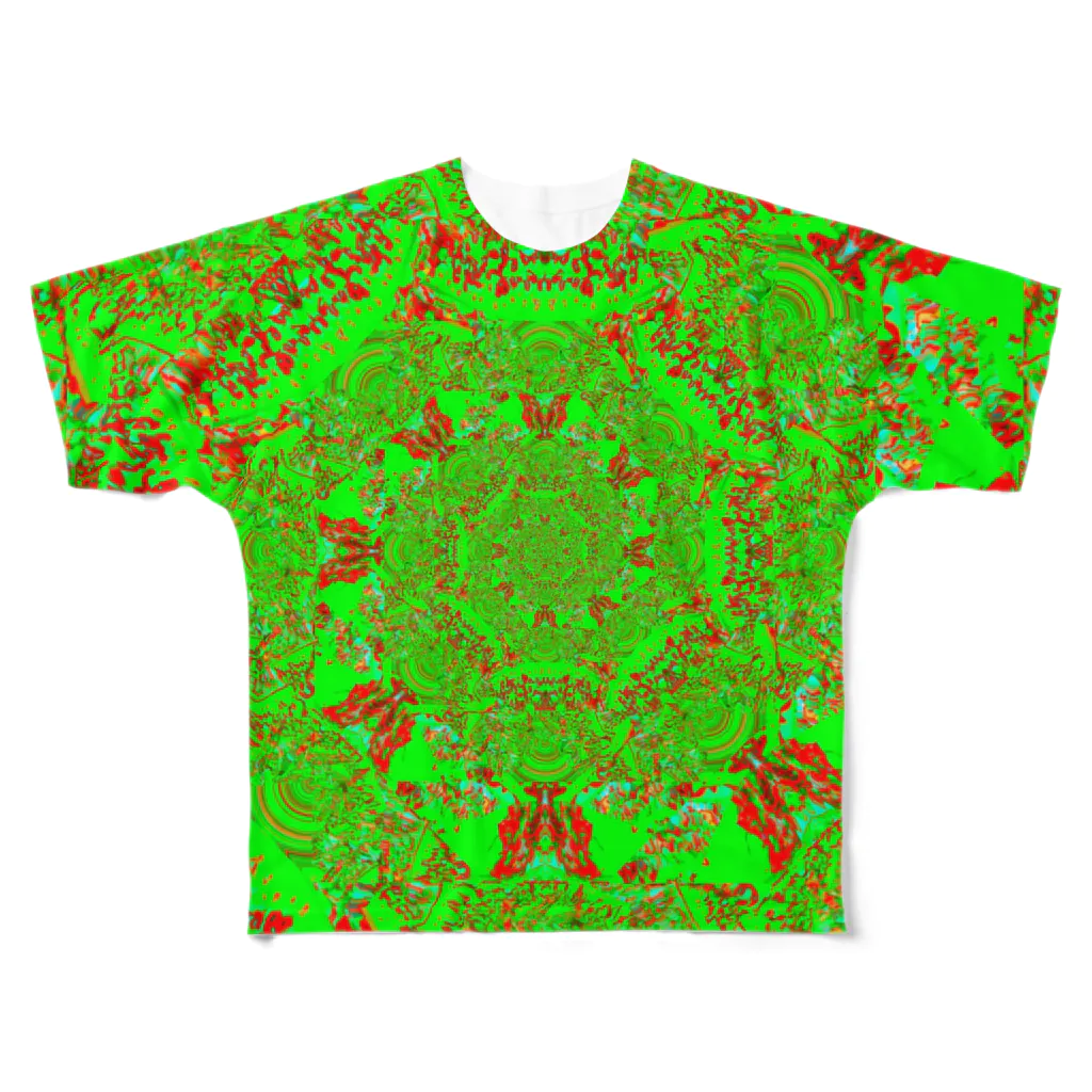 egg Artworks & the cocaine's pixの『翠渦』 All-Over Print T-Shirt