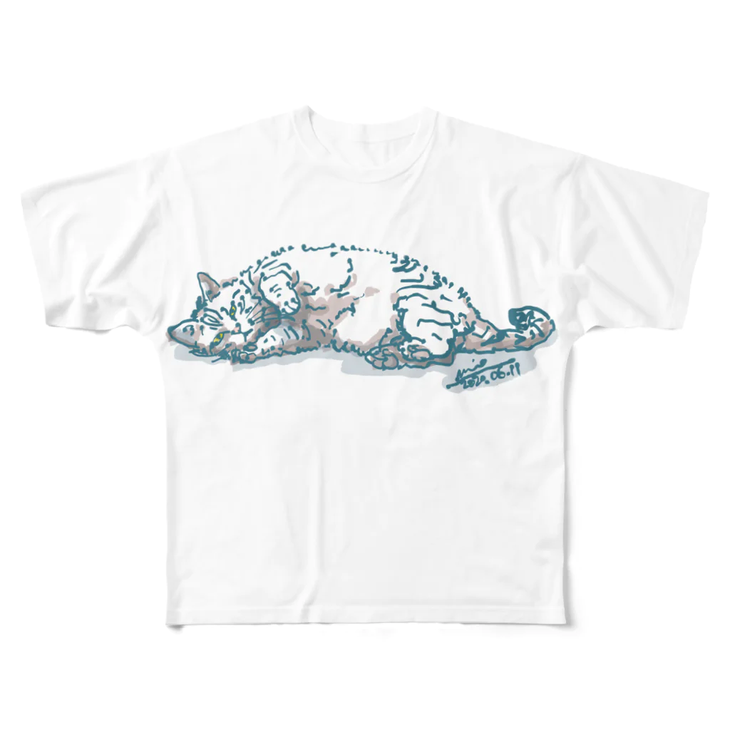 Atelir SOLEILのだらりん猫 All-Over Print T-Shirt