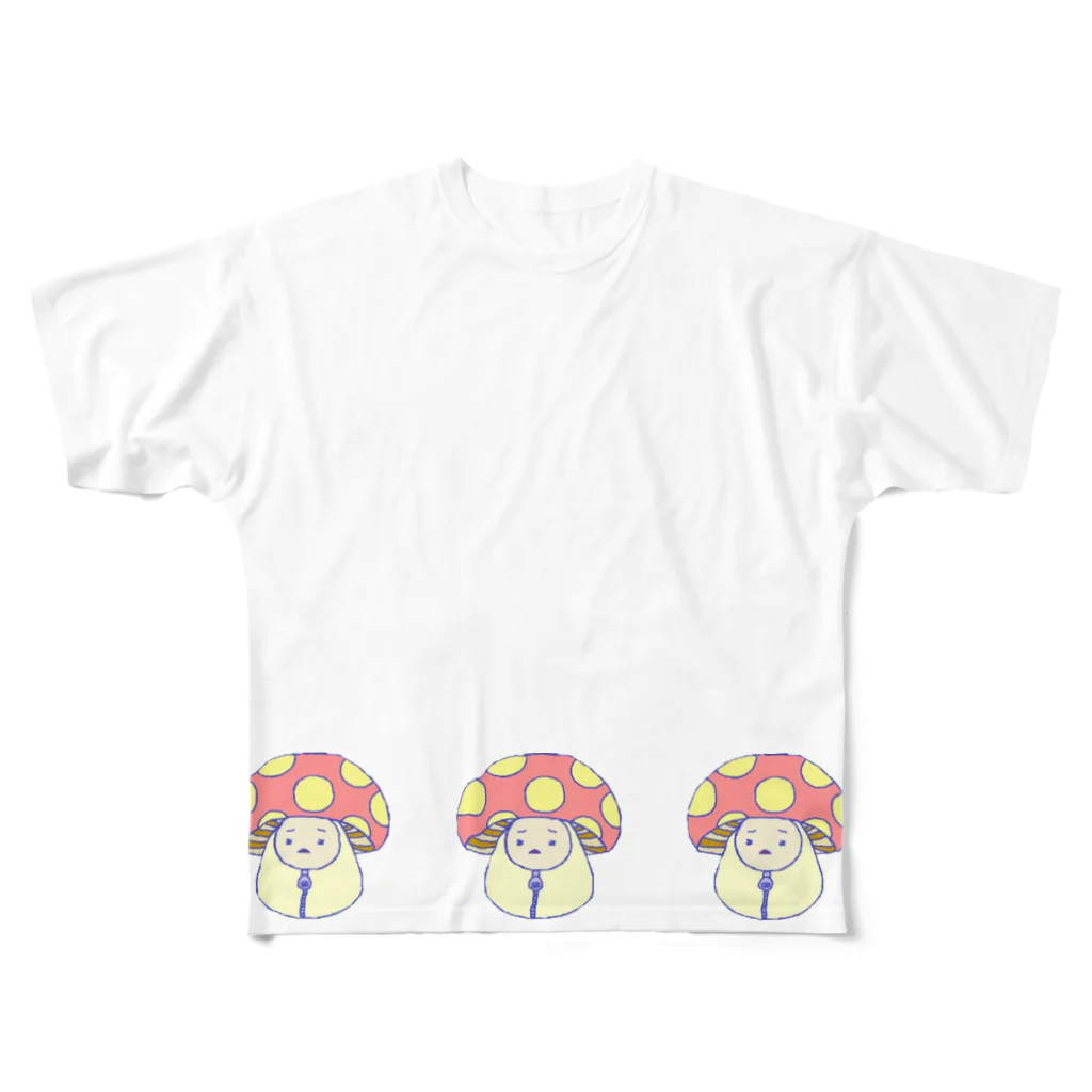 蒼樹のきのこさん　三連 All-Over Print T-Shirt