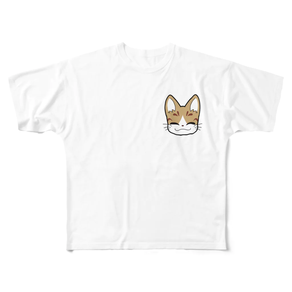 TAKU-SHOPのみんなの白茶とら フルグラフィックTシャツ