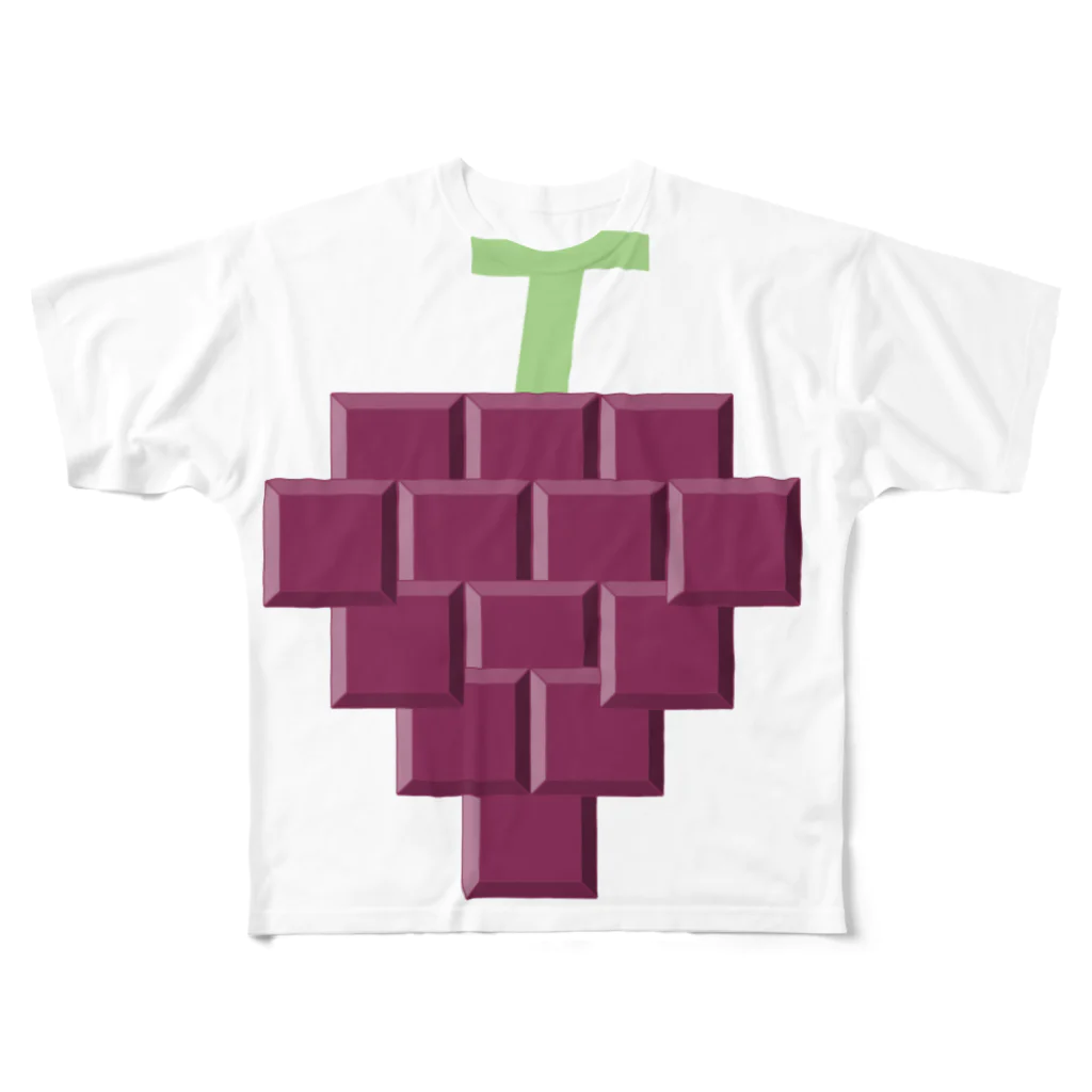 scat_kingramのブドウ柄 フルグラフィックTシャツ