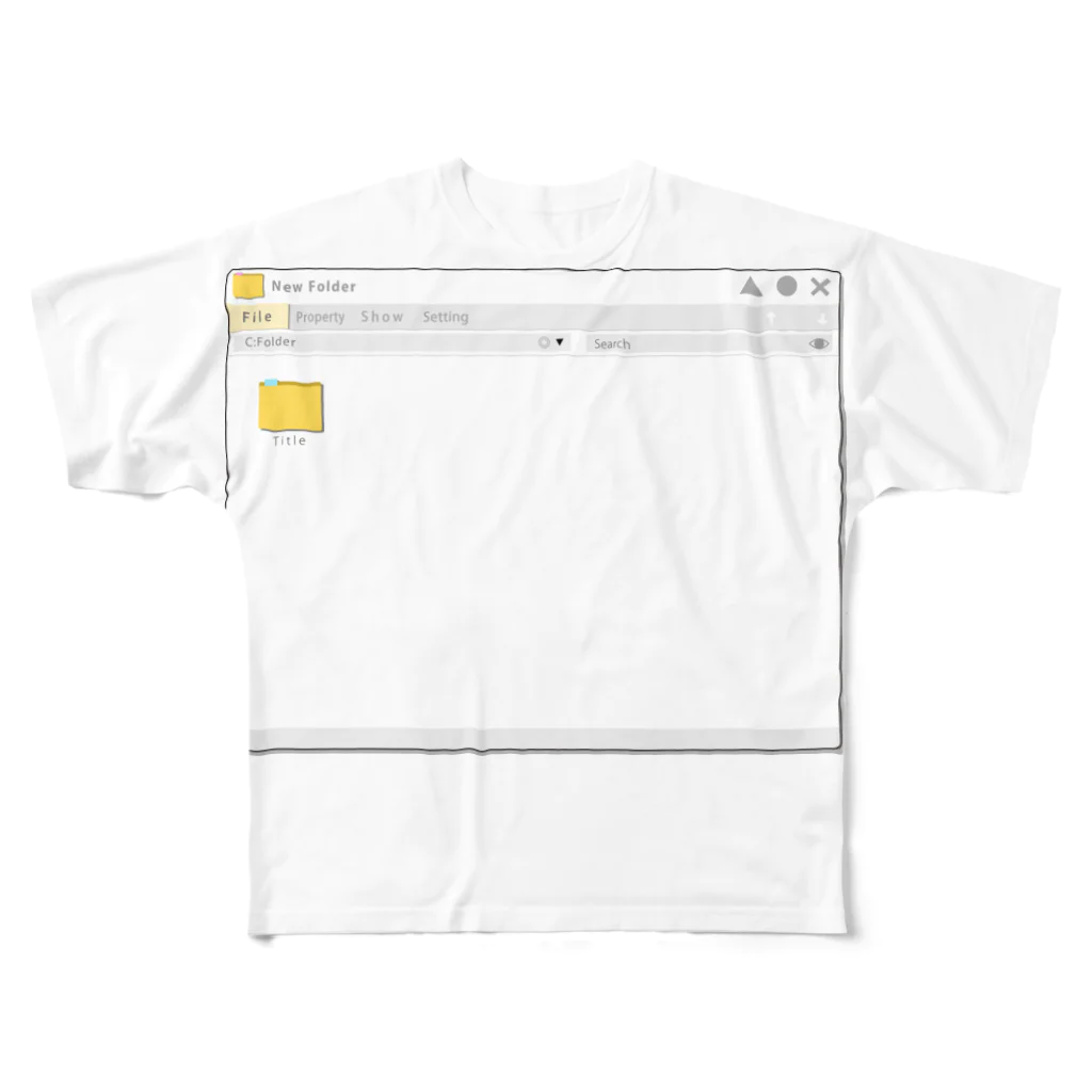 illust_designs_labの架空のOSのウインドウ・フォルダー画面 フルグラフィックTシャツ