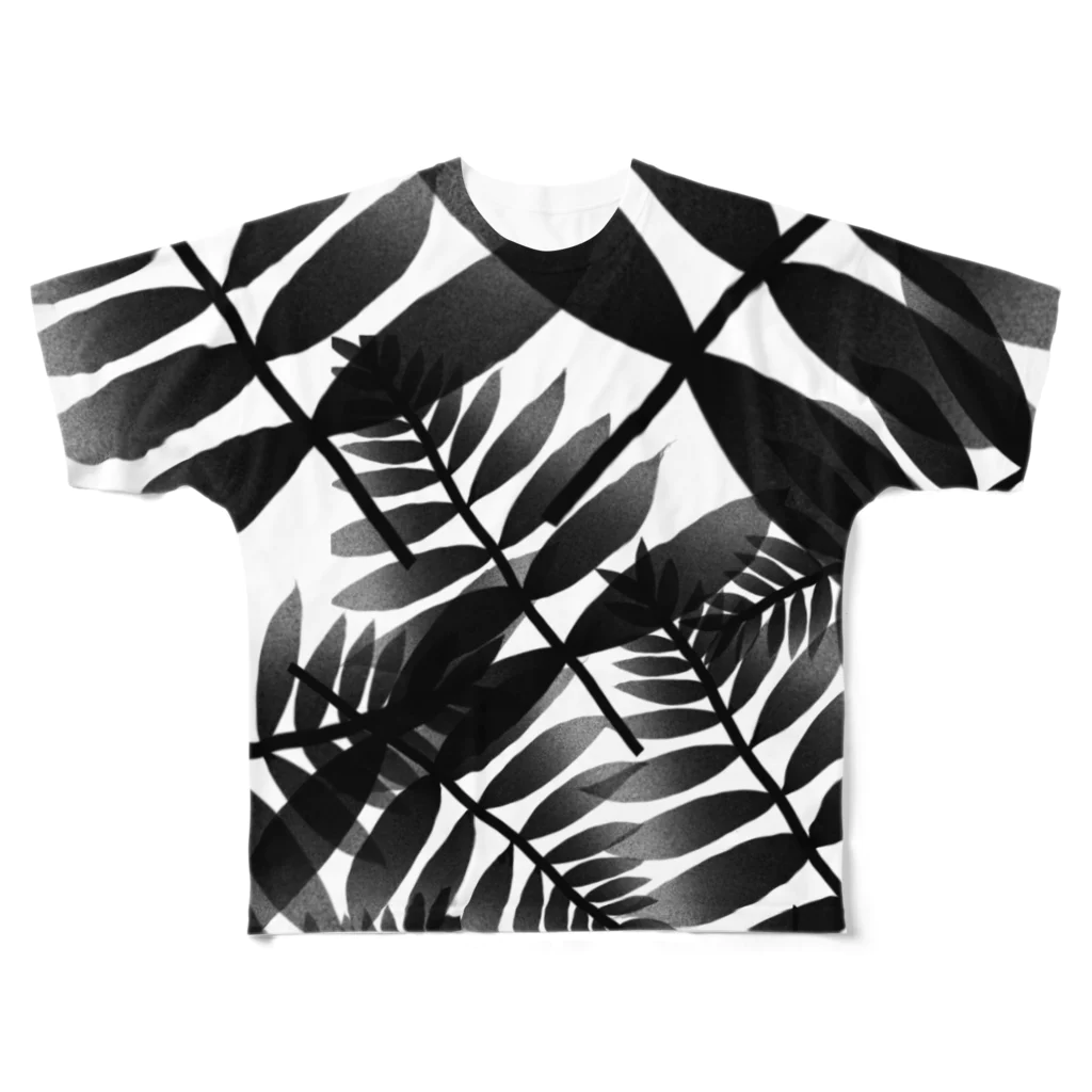 しずくのブラックリーフ All-Over Print T-Shirt