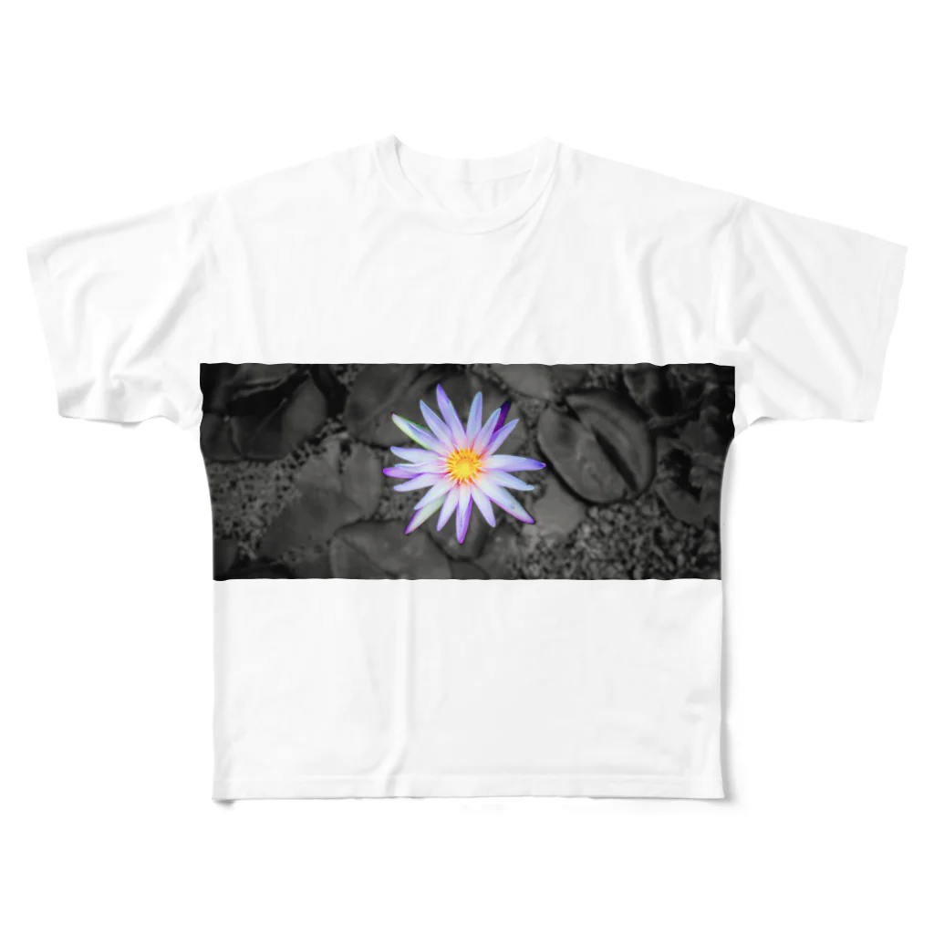 百瀬のハスの花 フルグラフィックTシャツ