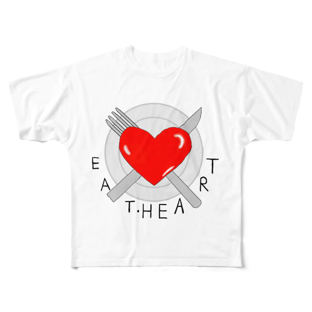 EAT ・HEART のEAT・HEART  All-Over Print T-Shirt