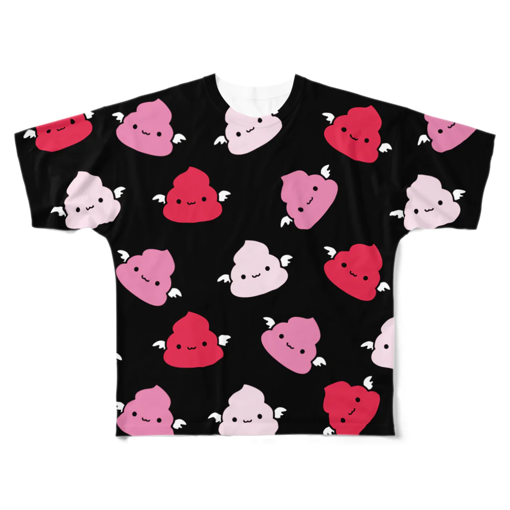 Rotten Lil Cherryの漆黒のいちごみるくうんこ All-Over Print T-Shirt