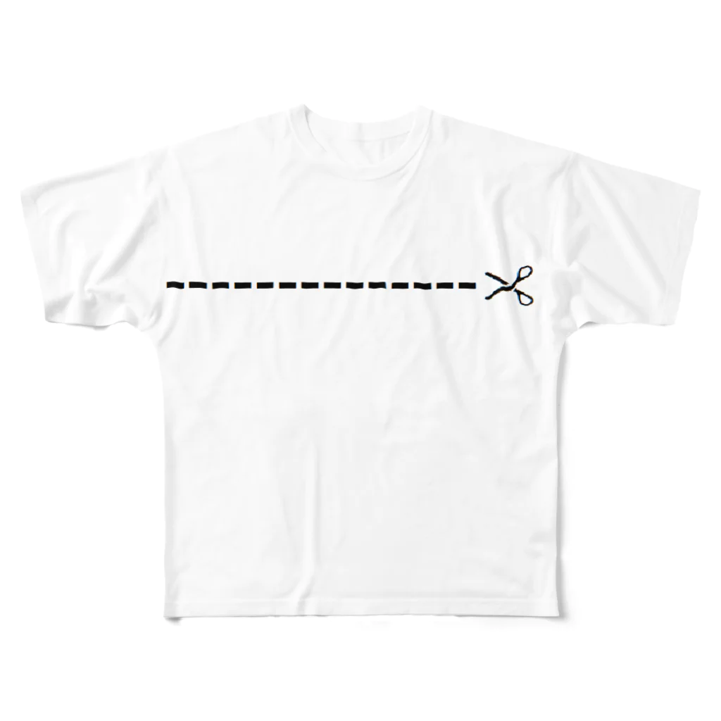アメリカンベース の切り取り線 フルグラフィックTシャツ
