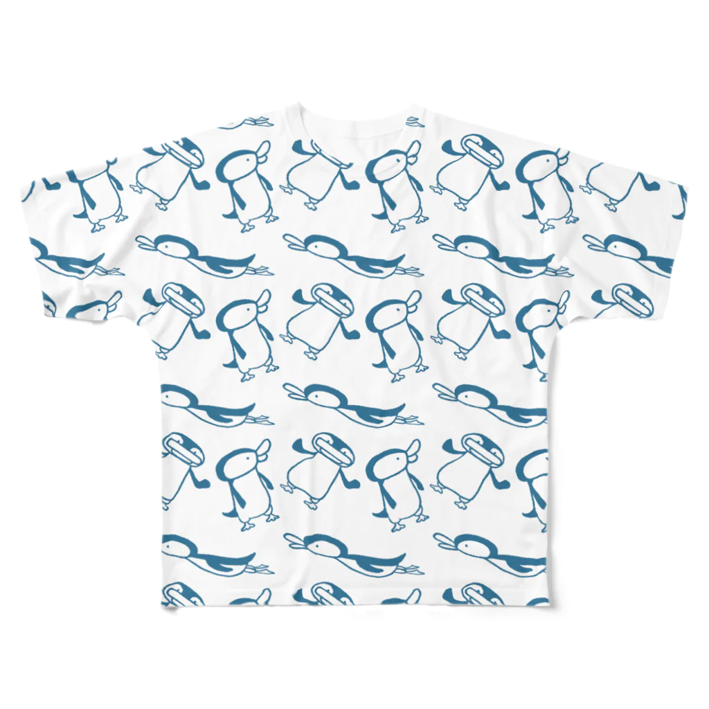 空とぶペンギン舎のペンギンダラケA All-Over Print T-Shirt