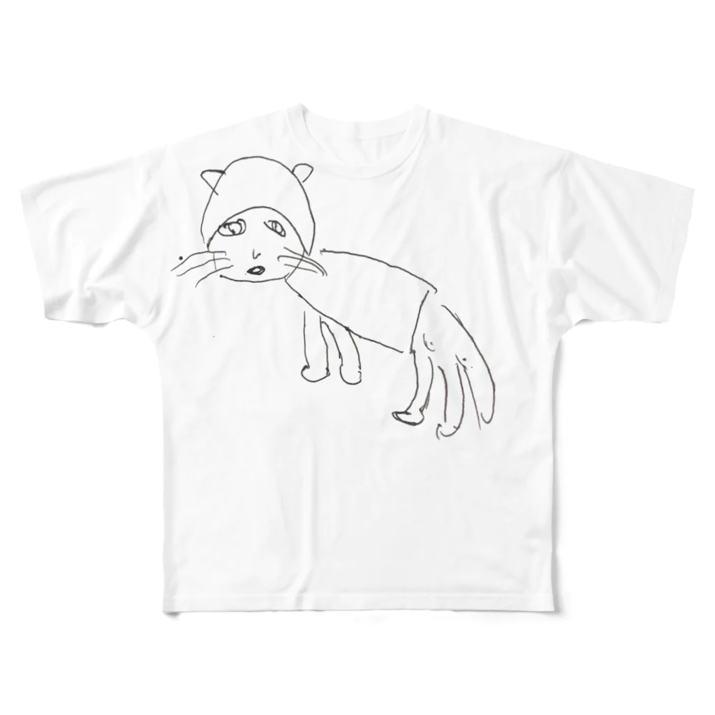 unko unkoの服パッツパツ猫 フルグラフィックTシャツ