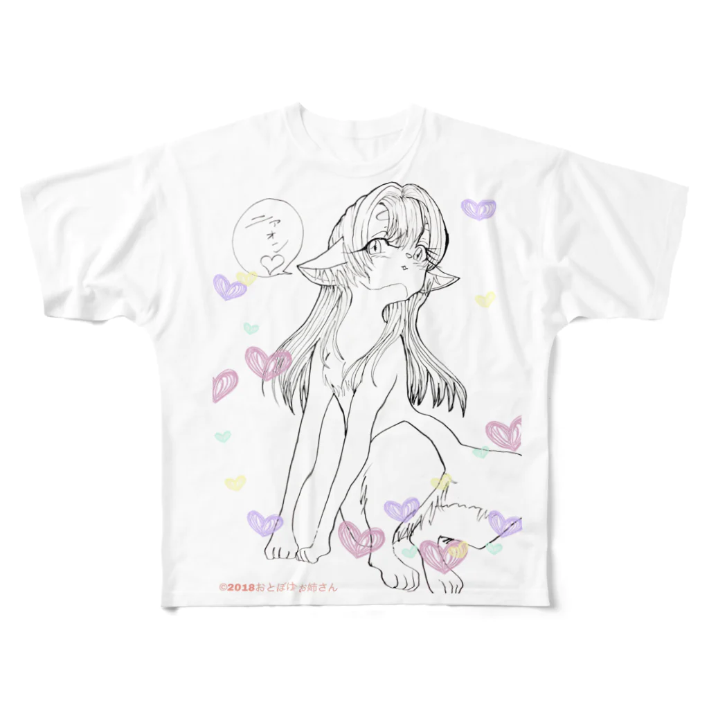 おとぼけ姉さんSHOPのSexy Catかわいい猫ちゃんキャラ フルグラフィックTシャツ