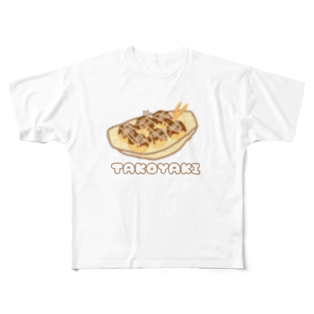 食いしん坊ママのたこ焼きさん フルグラフィックTシャツ