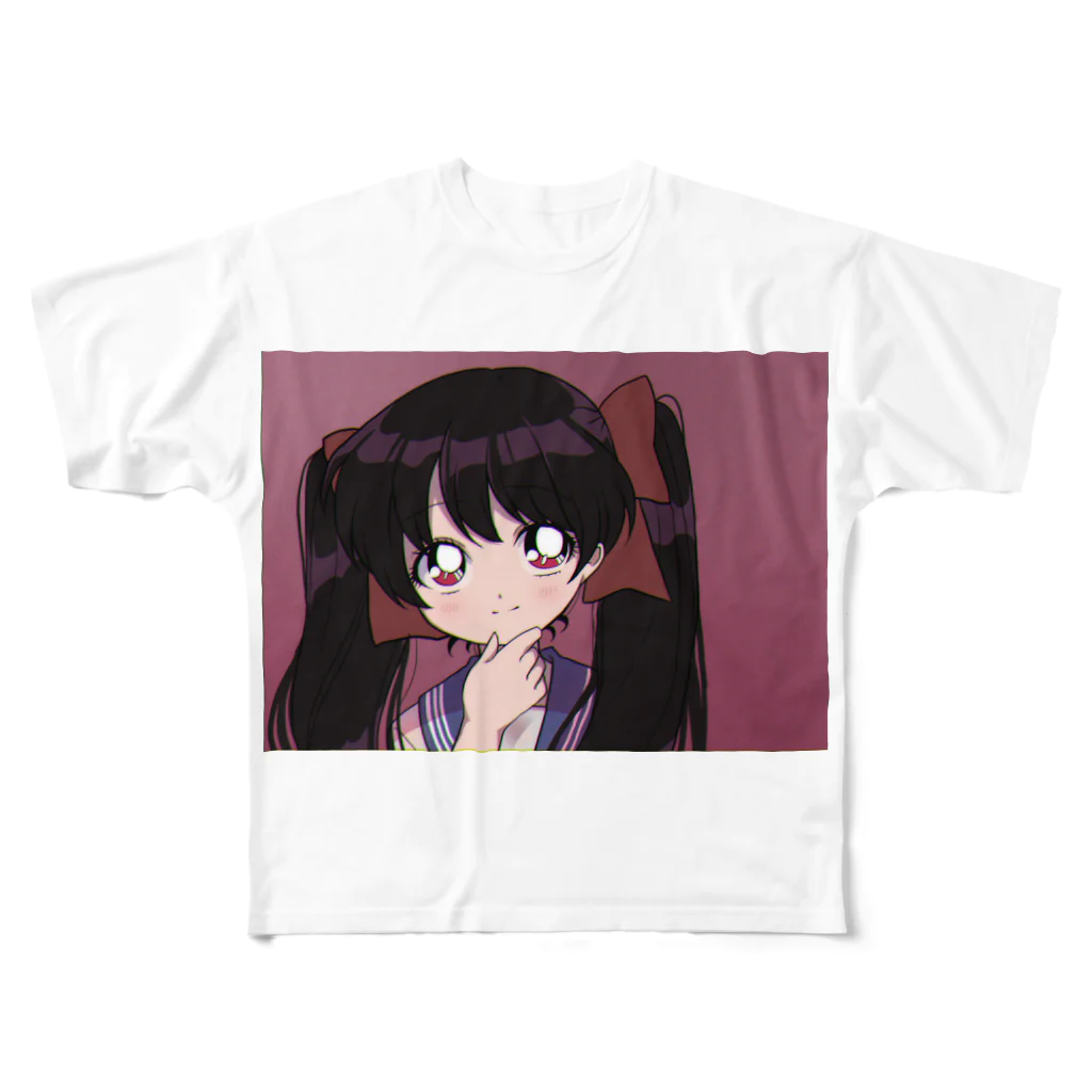 hukouco2の昔風イラスト フルグラフィックTシャツ