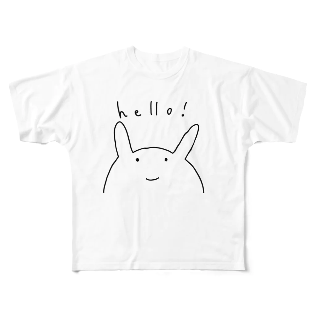 ぽのうさのhello! All-Over Print T-Shirt