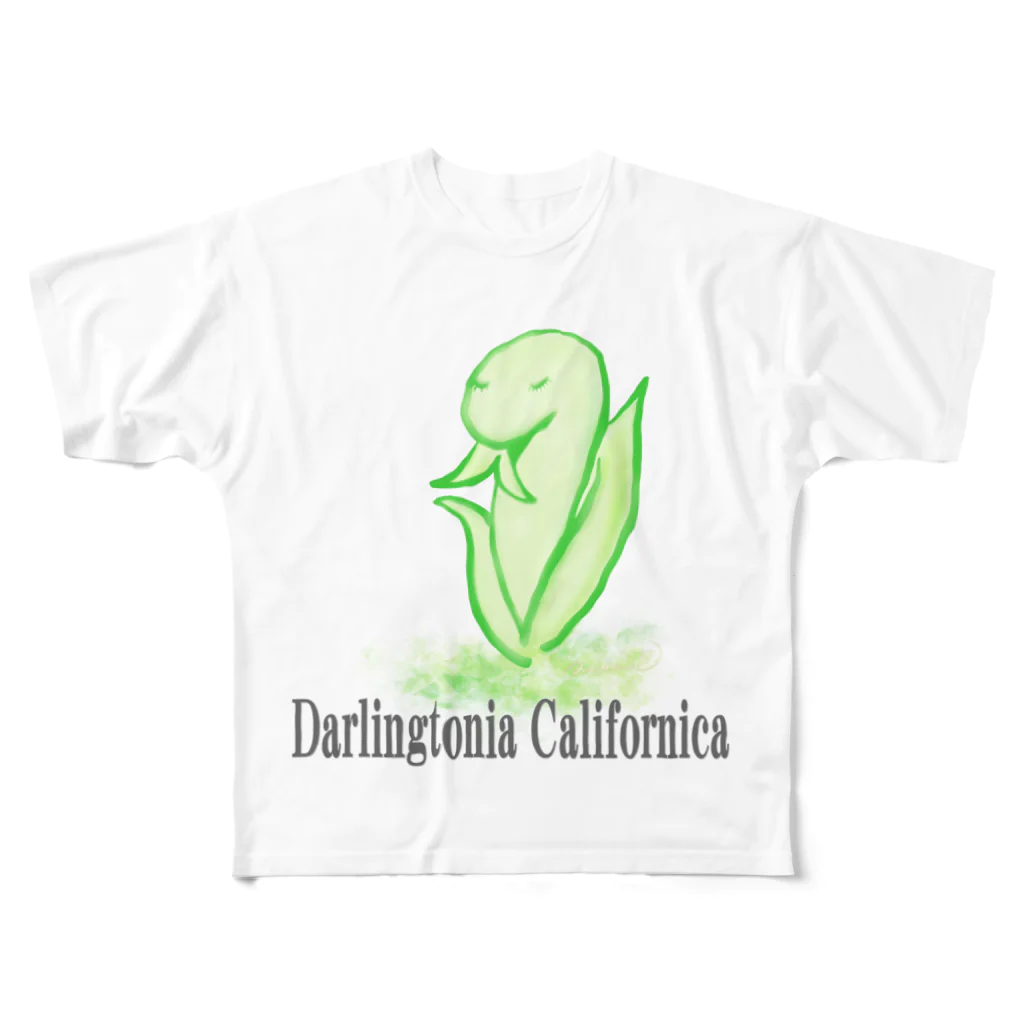 天使のやすらぎのDarlingtonia Californica フルグラフィックTシャツ
