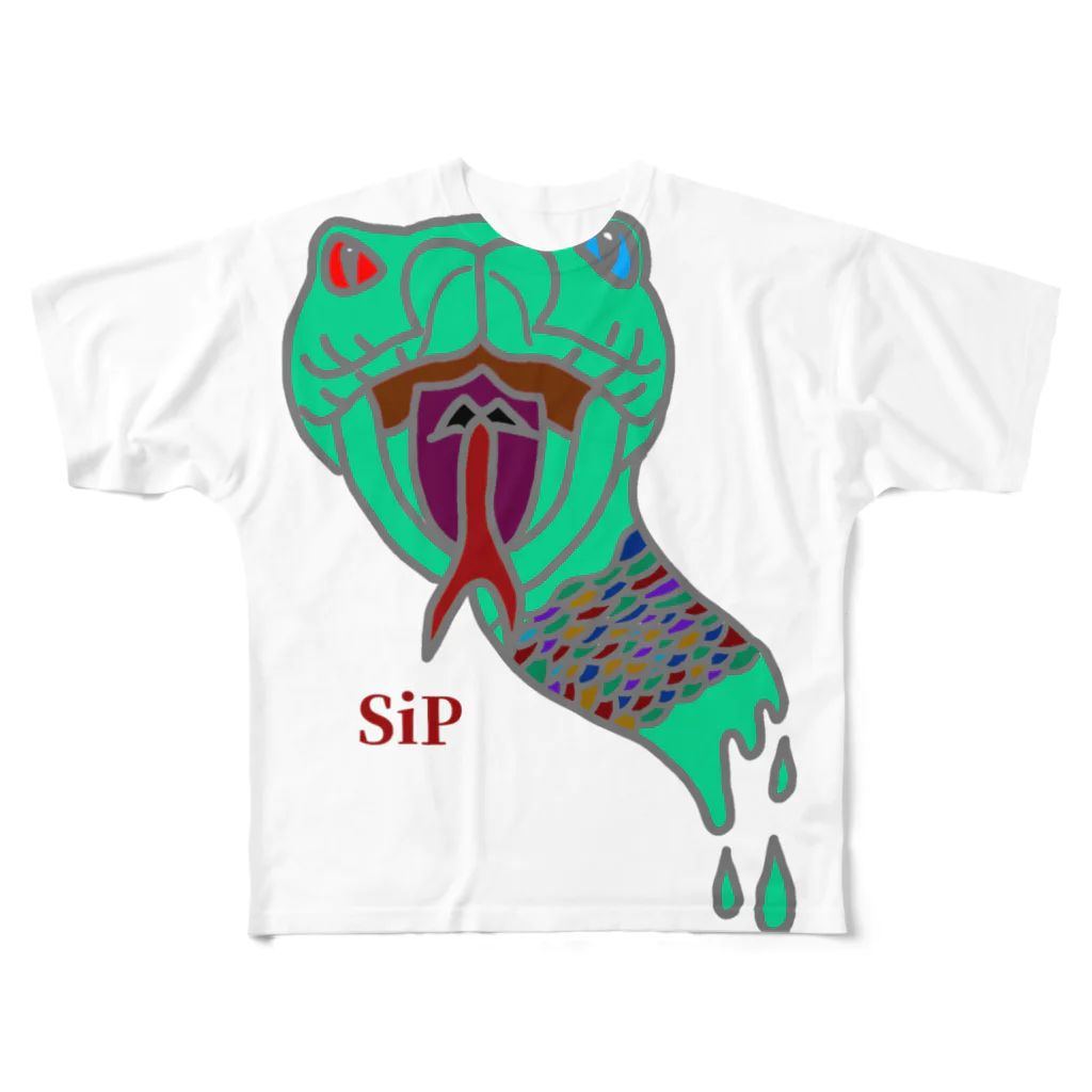 SiPのSiP 蛇 All-Over Print T-Shirt