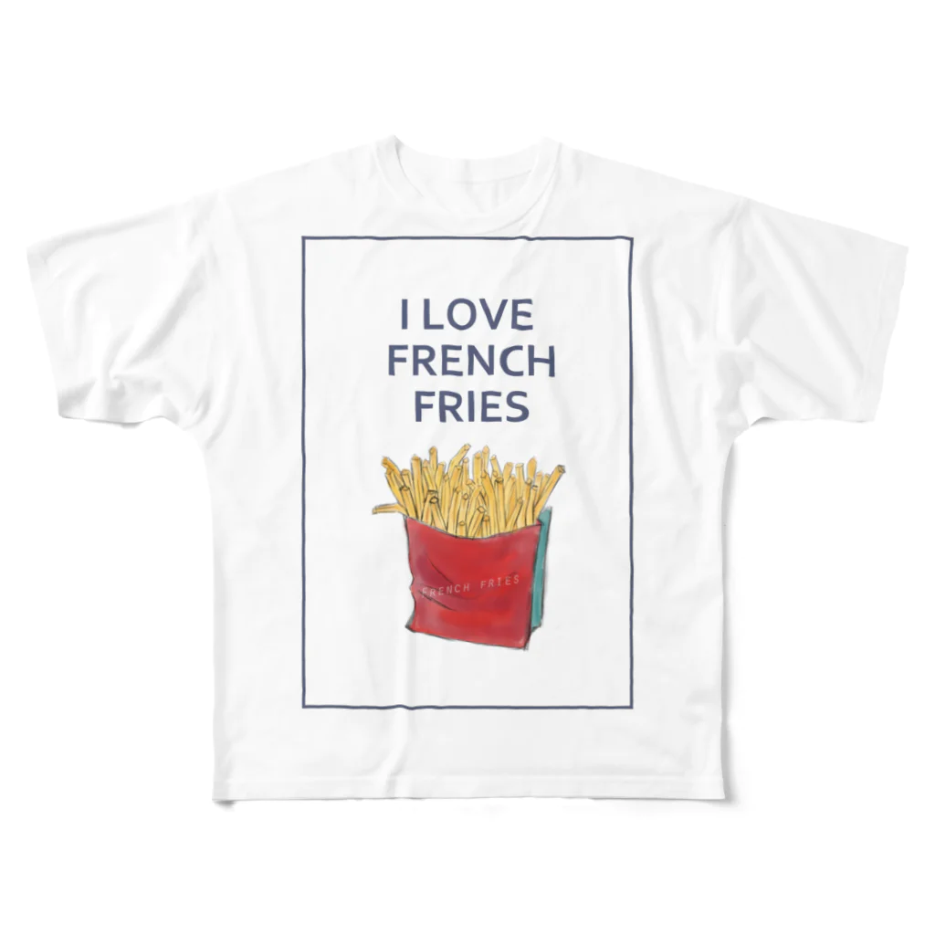 NATSUYA TAKASAKIのI LOVE FRENCH FRIES フルグラフィックTシャツ