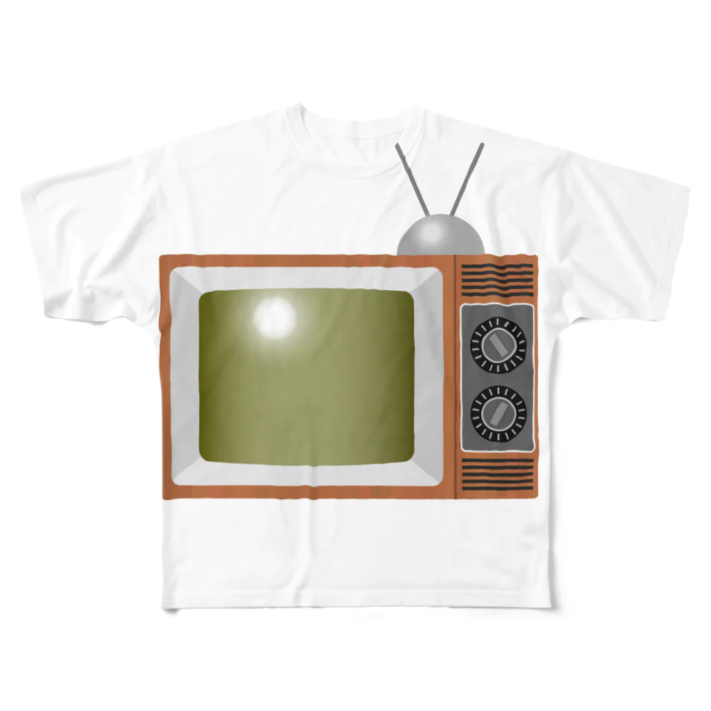 illust_designs_labのレトロな昭和のテレビのイラスト フルグラフィックTシャツ