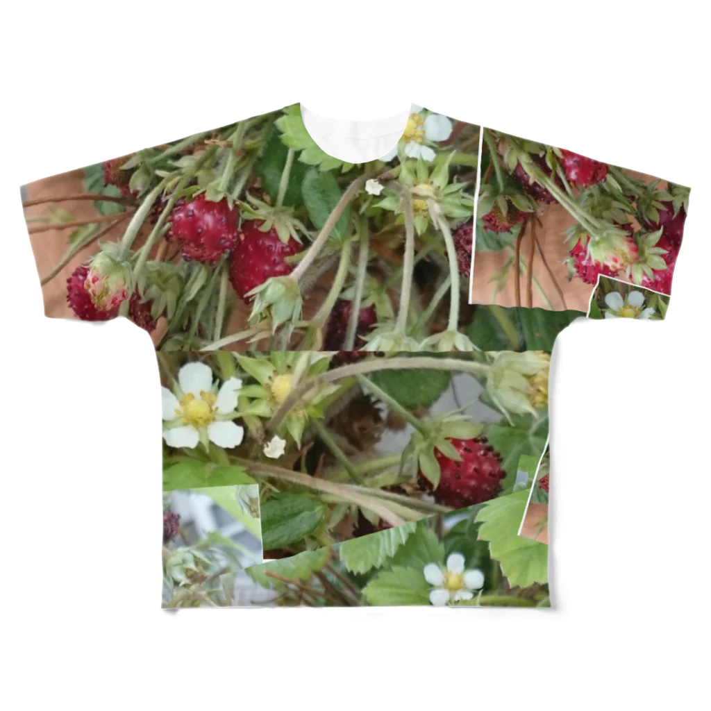 メロンのワイルドストロベリー②(フラワー) フルグラフィックTシャツ