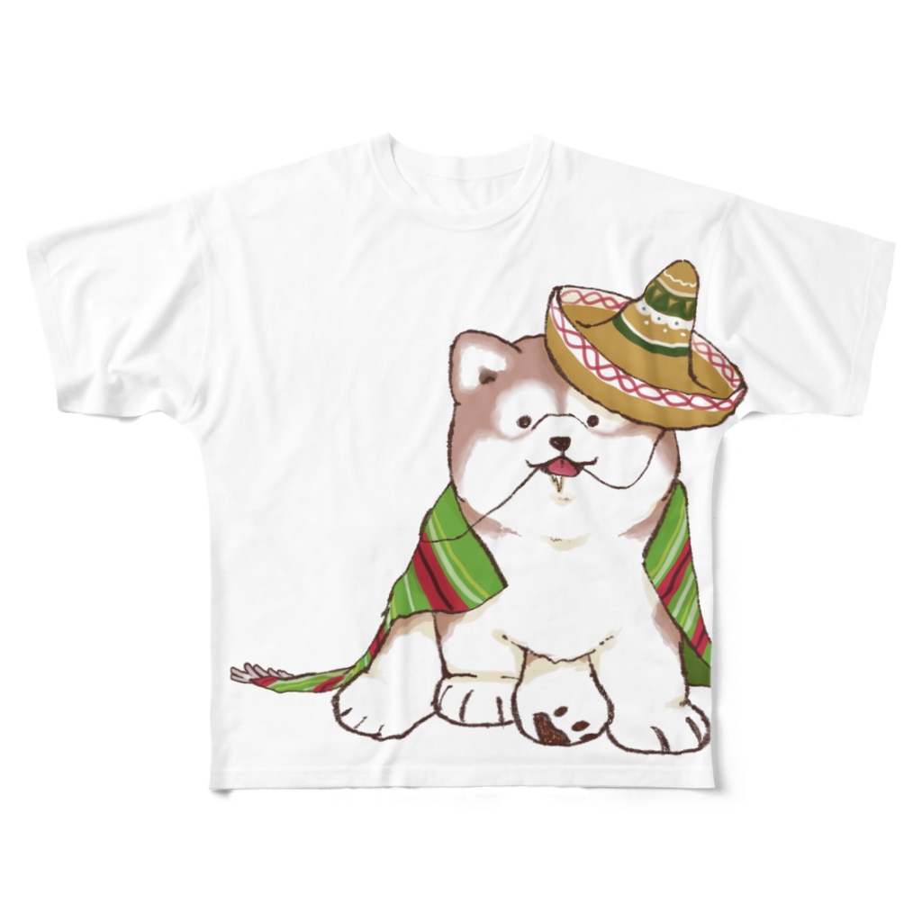 うにのはしのメキシカン・マラミュートの子犬 All-Over Print T-Shirt