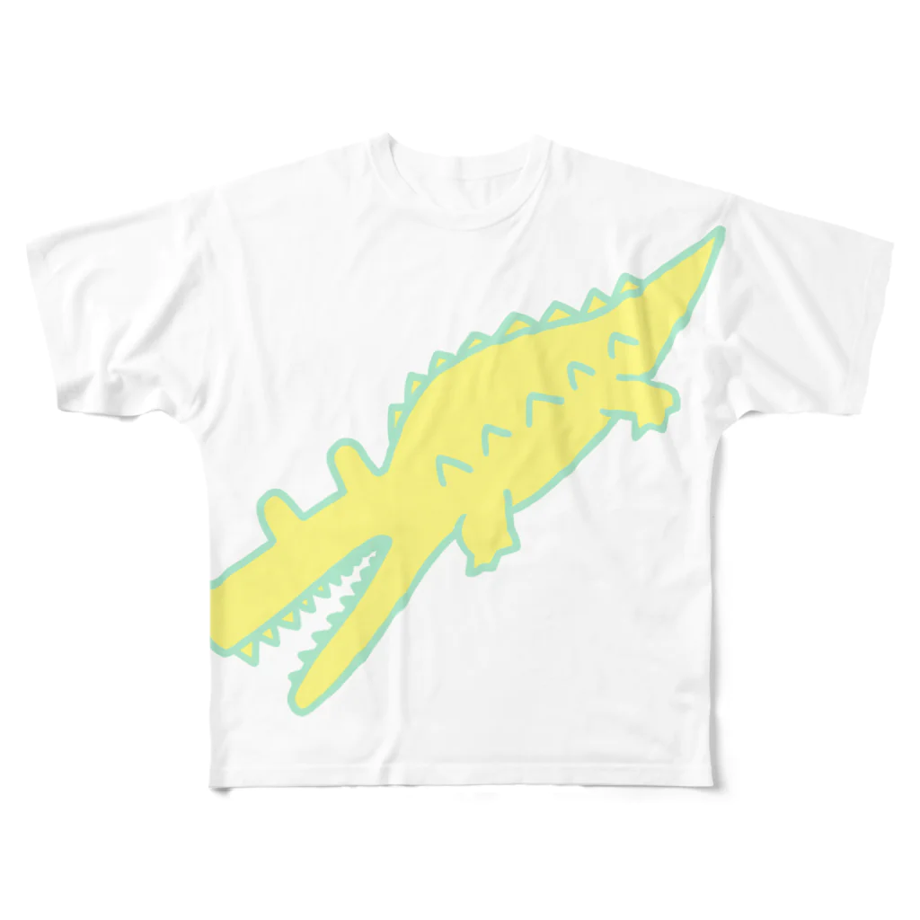 Sizimi_KusodasaのBIG WANI lemon フルグラフィックTシャツ