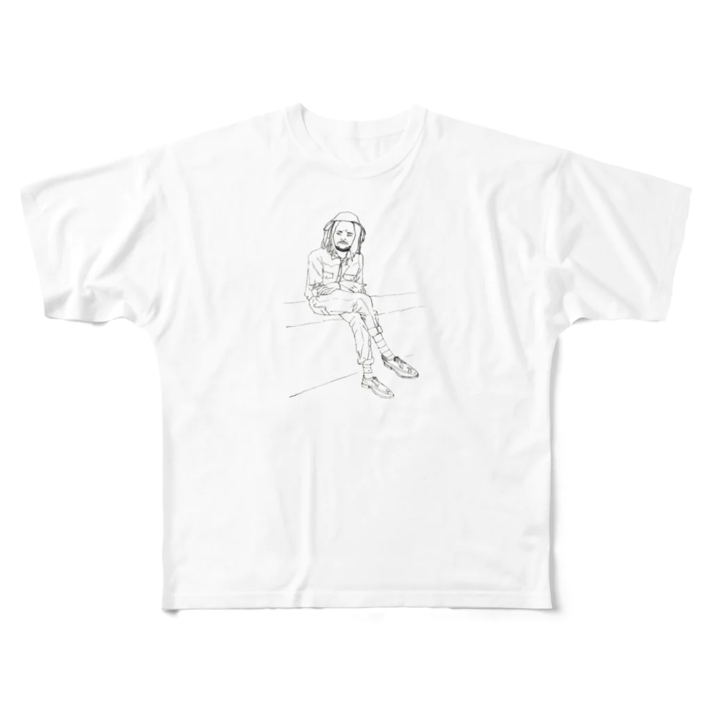 ki-adi-mundiの男no.5 フルグラフィックTシャツ