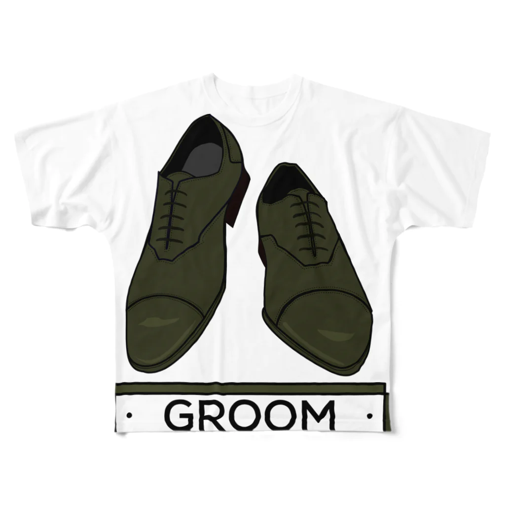 ペアTシャツ屋のシバヤさんのペア(GROOM)シューズ_グリーン フルグラフィックTシャツ