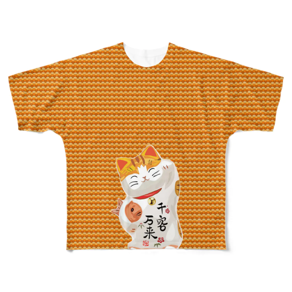 XennyStoreのLucky Cat フルグラフィックTシャツ