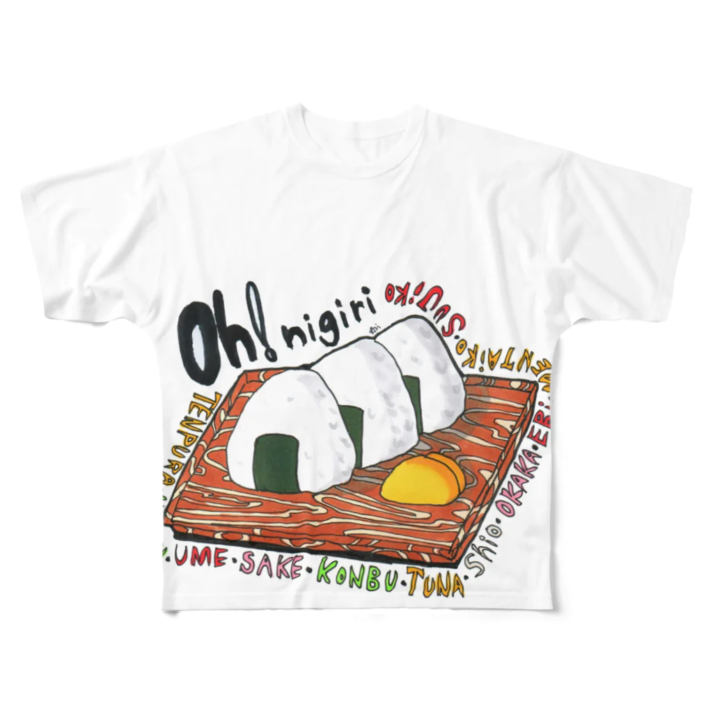 ＊あり＊の虹色創世記のおにぎり🍙 All-Over Print T-Shirt