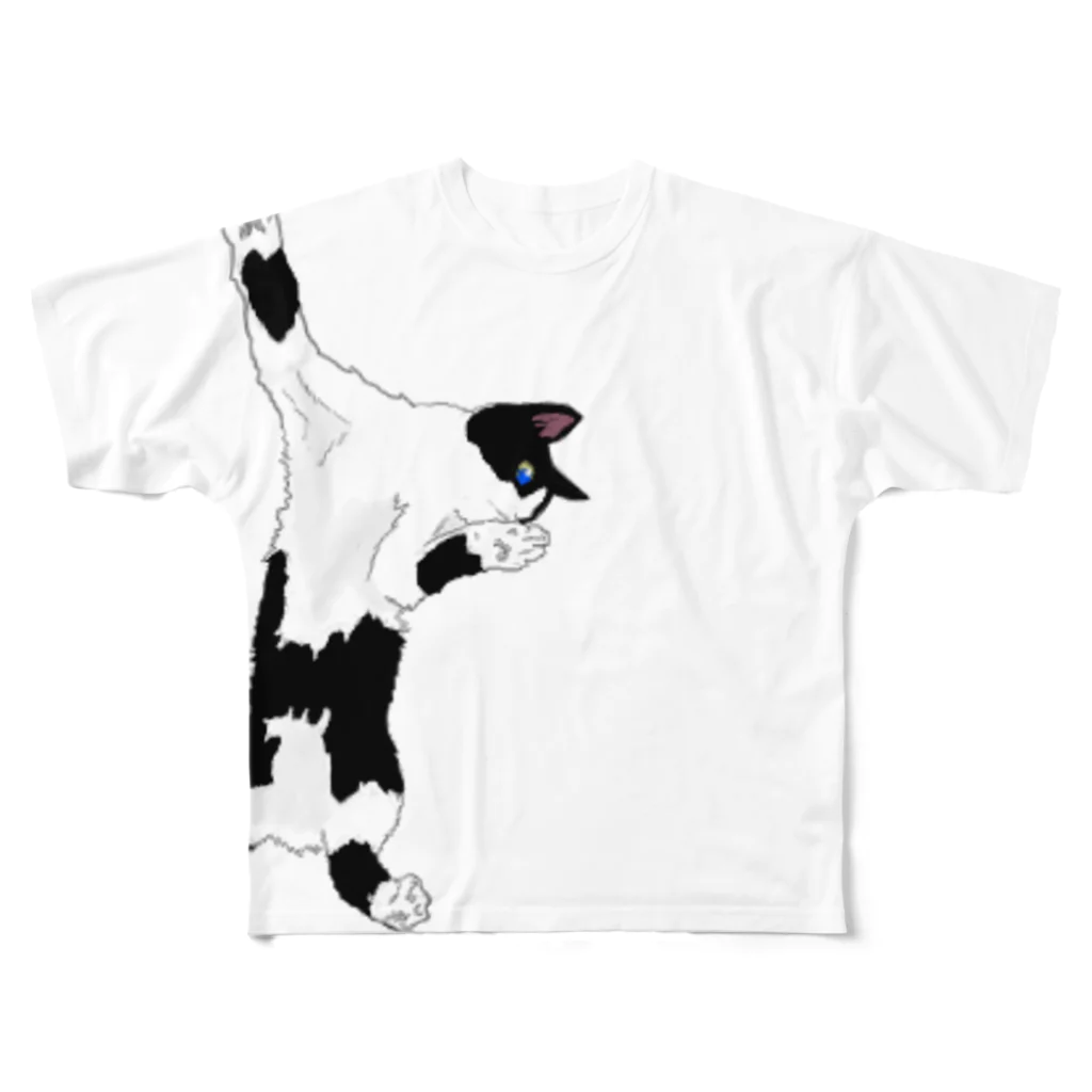 よしだ楽園の飛びかかりハチワレ All-Over Print T-Shirt