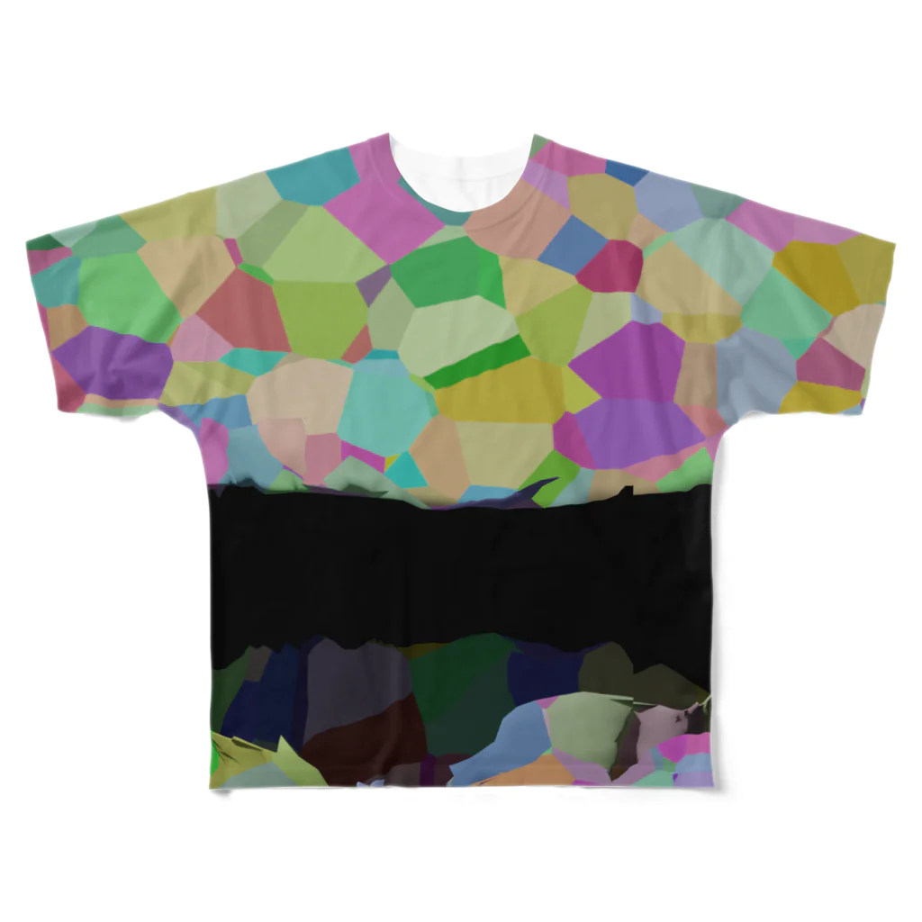 線流のトリックアート的な All-Over Print T-Shirt