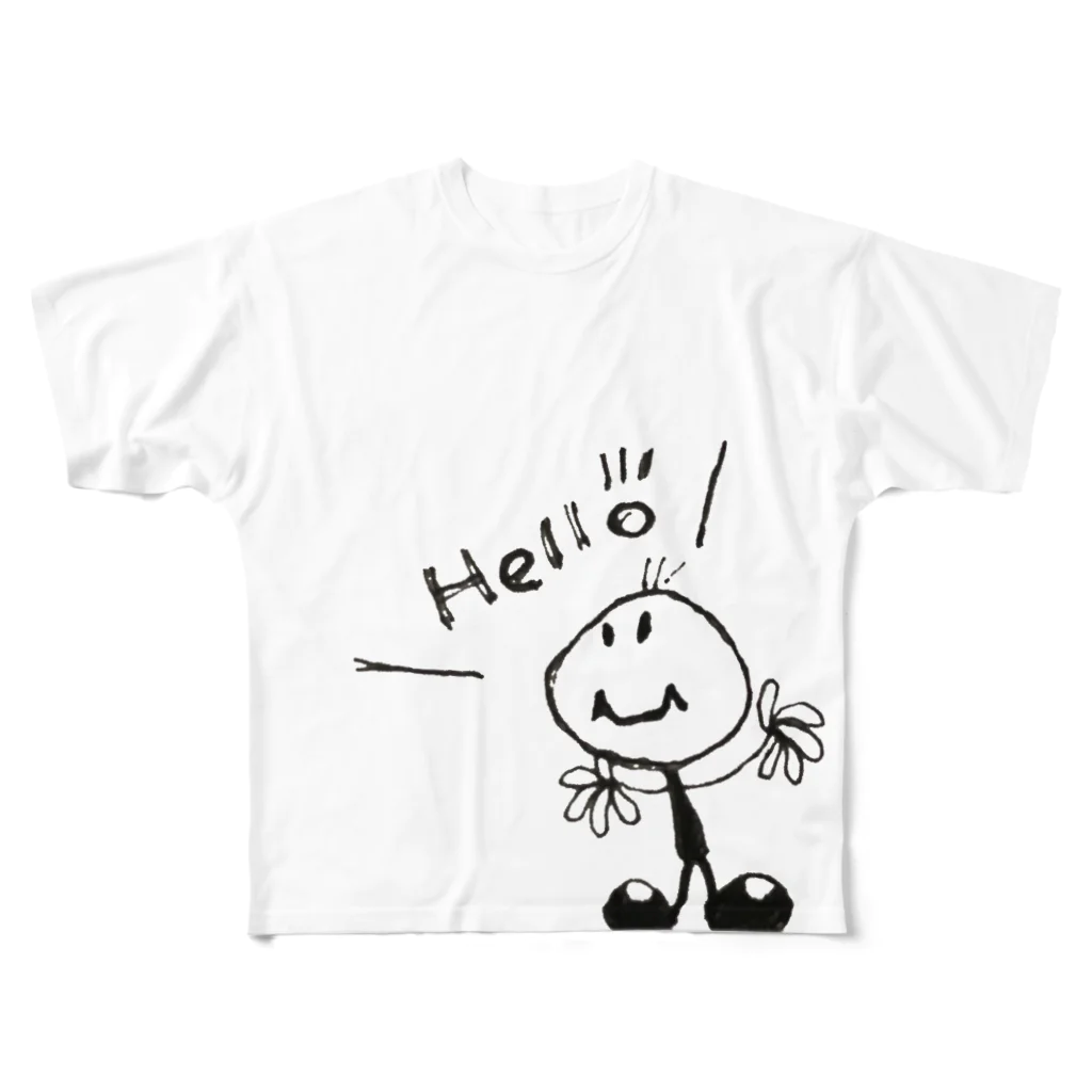 うかさんちのHello フルグラフィックTシャツ