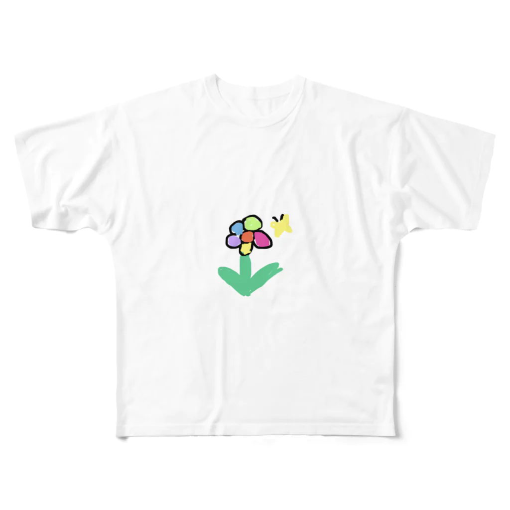 ykmr00のお花とちょうちょさん All-Over Print T-Shirt