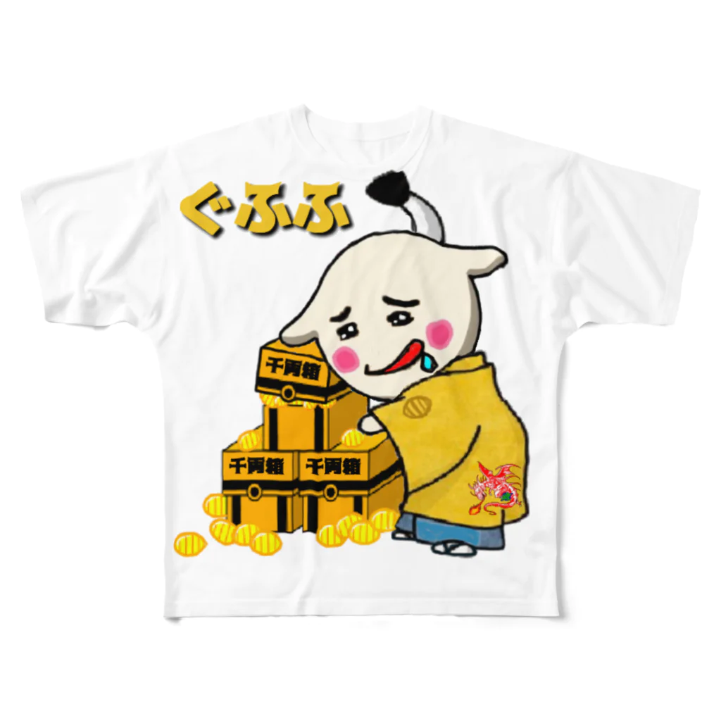 SEA's SHOPのお江戸　お金大好きペタ子 All-Over Print T-Shirt